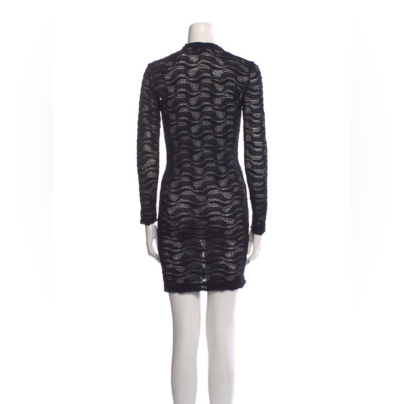 IRO Paris Black Stretch Lace Long Sleeve Dress - Picture 2 of 3